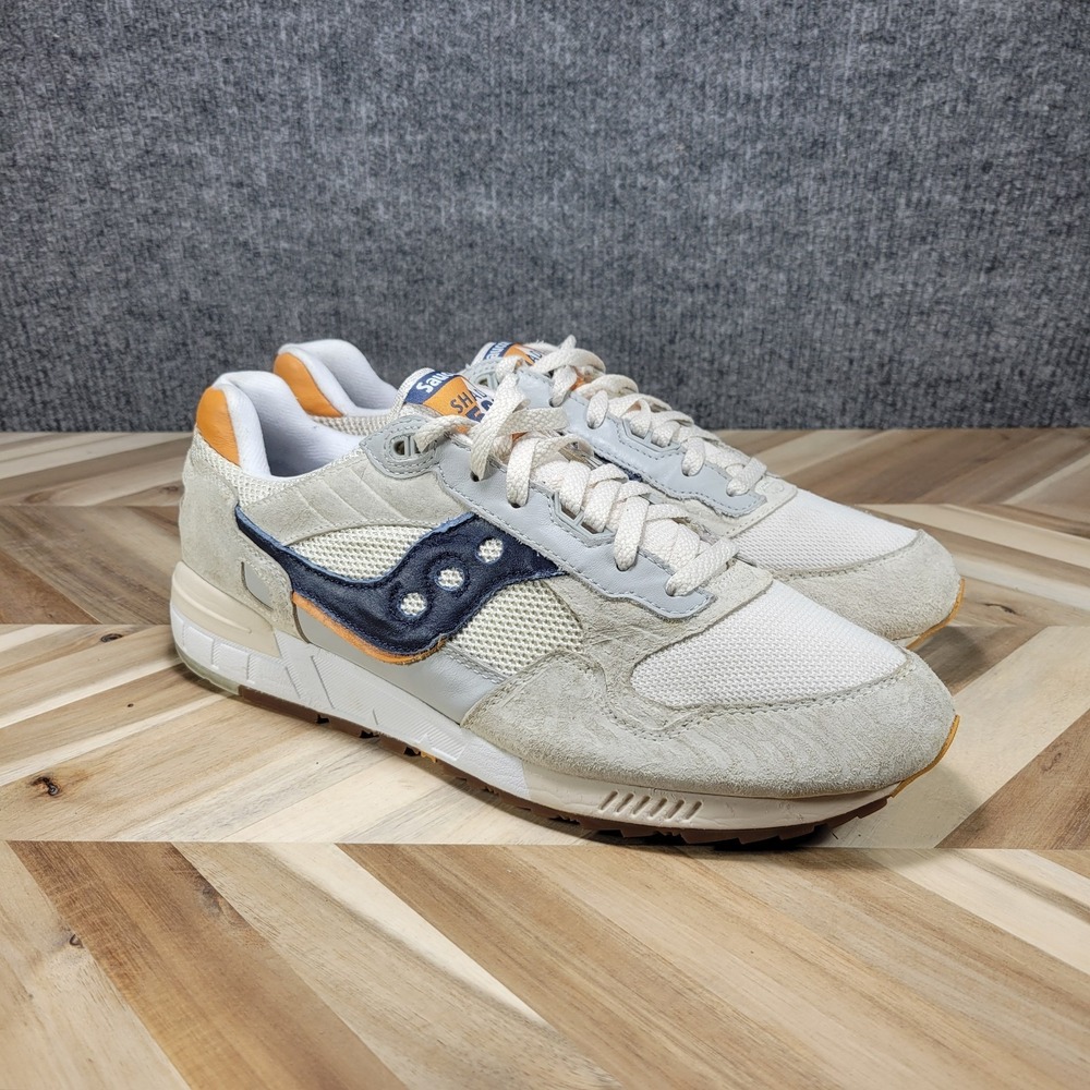 Saucony Shadow 5000 Mens 13 Cream Navy Orange Unisex Running Shoes S70637-5
